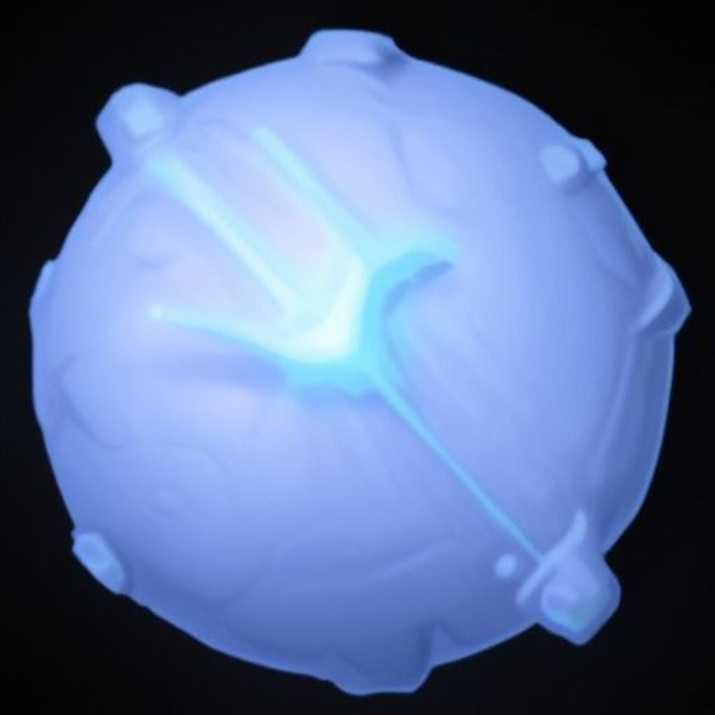 Prompt: A hyperrealist detailed cryoball skill in the middle center of a black background in the style of a rpgicon, game skill icon, 2d game asset, World of Warcraft, Guild Wars 2, digital hand painting concept art
