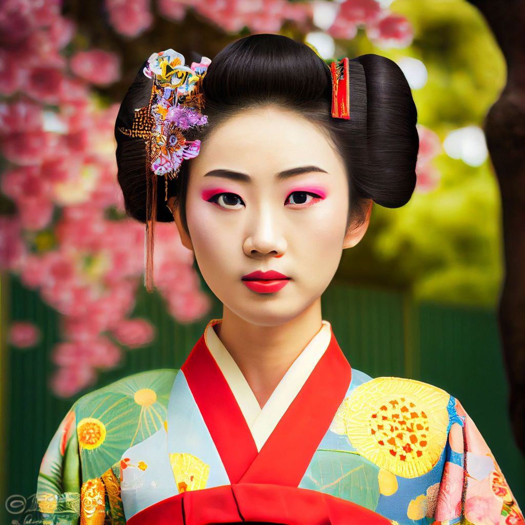 Girl Wearing A Kimono Openart
