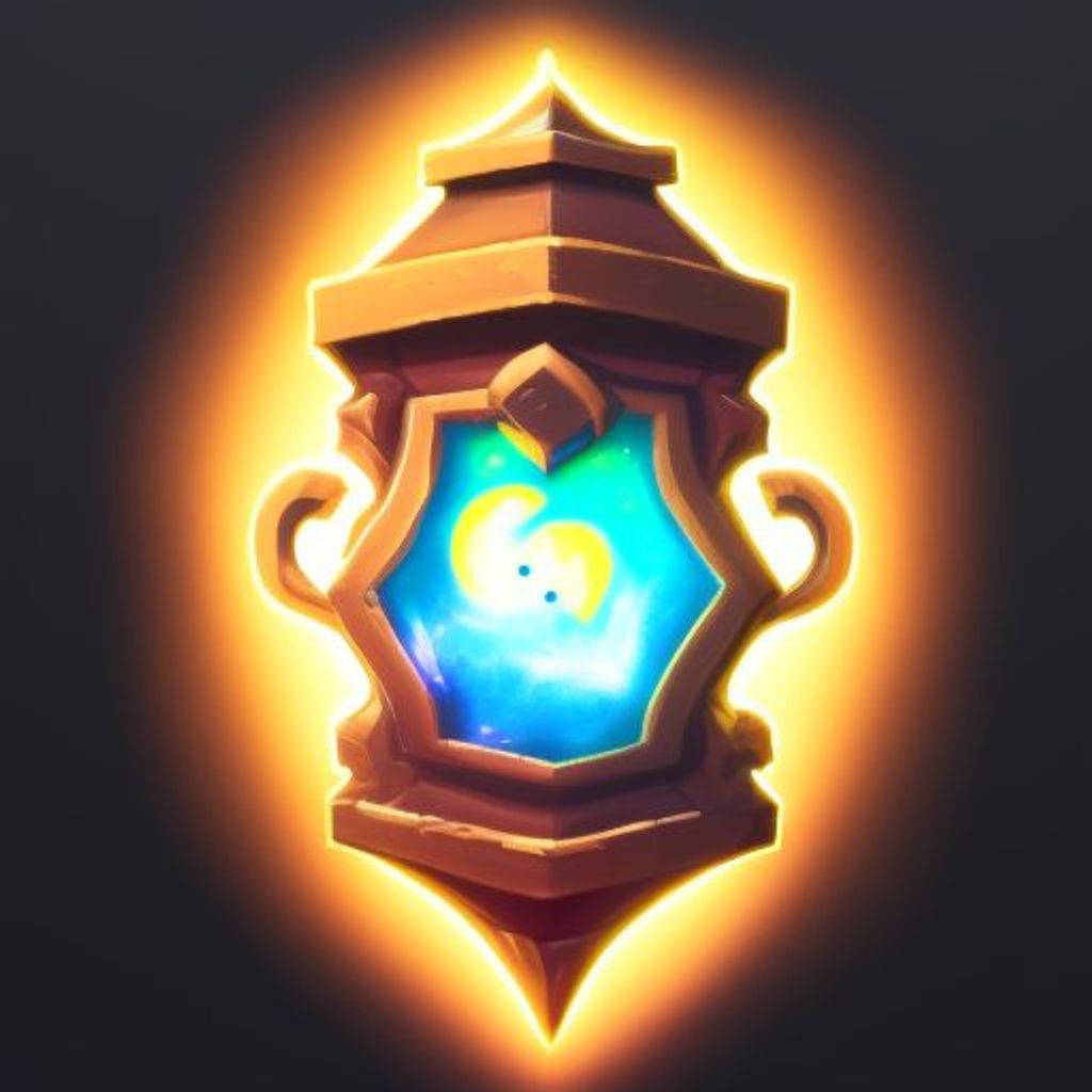Prompt: A hyperdetailed rpgicon of a lantern in the middle center of a black background, game item rpgicon, 2d game asset, World of Warcraft, digital hand painting