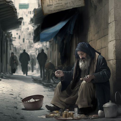 poor begger in the streets of jerusalem | OpenArt