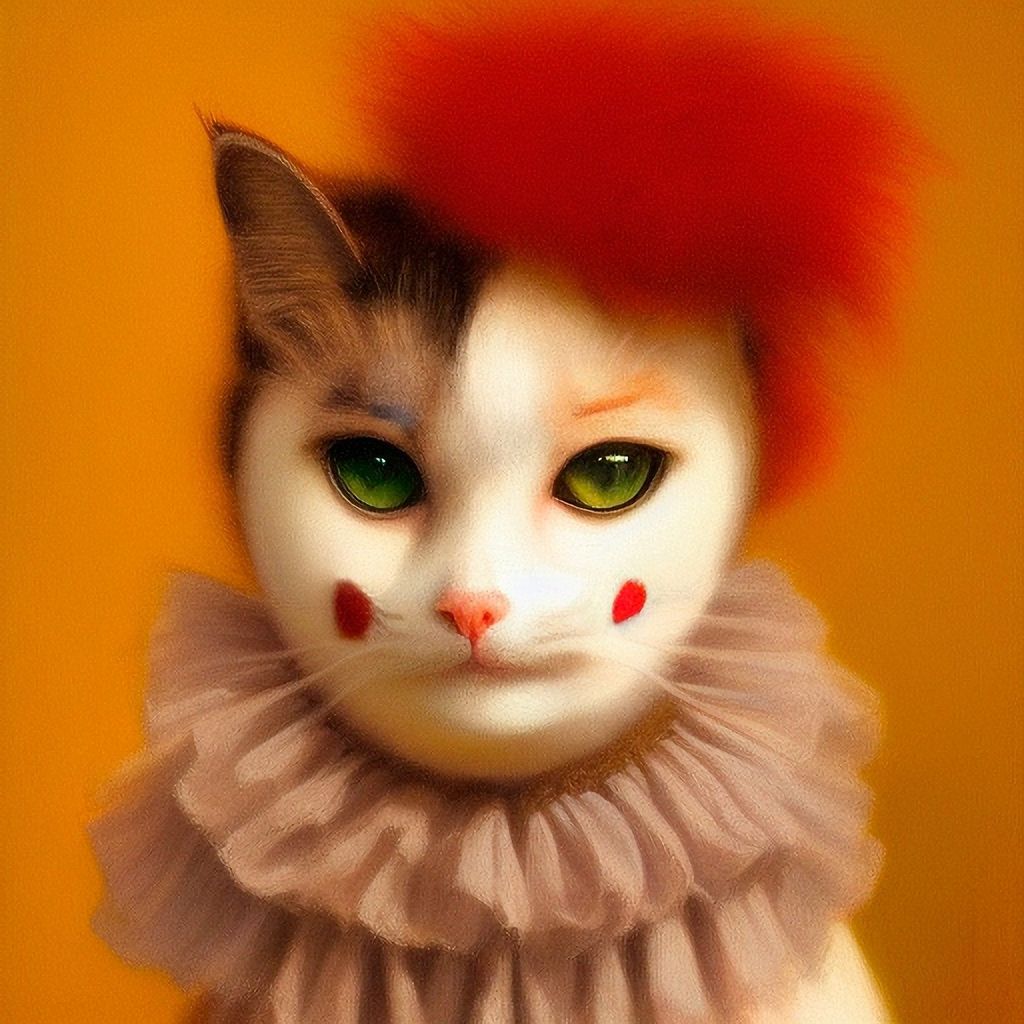 Prompt: cat clown, albert lynch