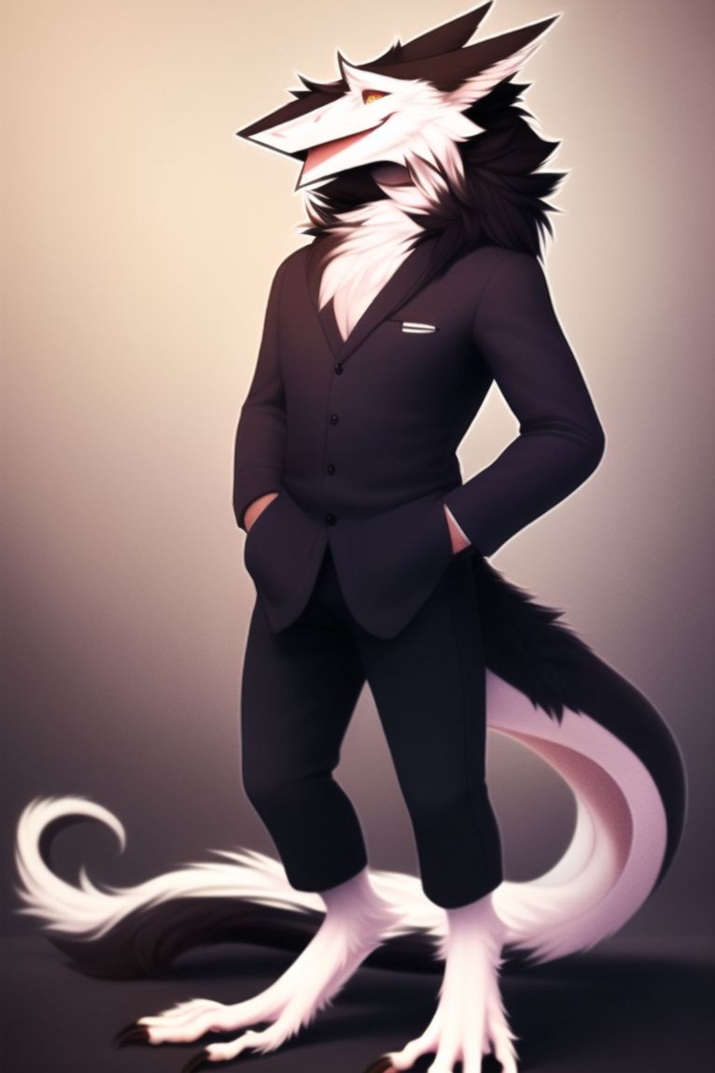 full body, Anthropomorphic, sergal, happy face, real... | OpenArt