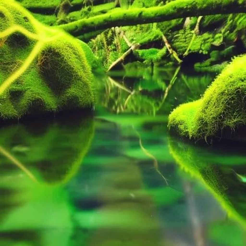 Prompt: Jungle effect, jungle particles, moss effect, moss particles, moss, nature, nature particles, nature reflections, water, water particles, water effect, light reflections, light effect, light particles, blue sky, sky particles, blue effect, green effect, green particles, epic, cinematic, realistic