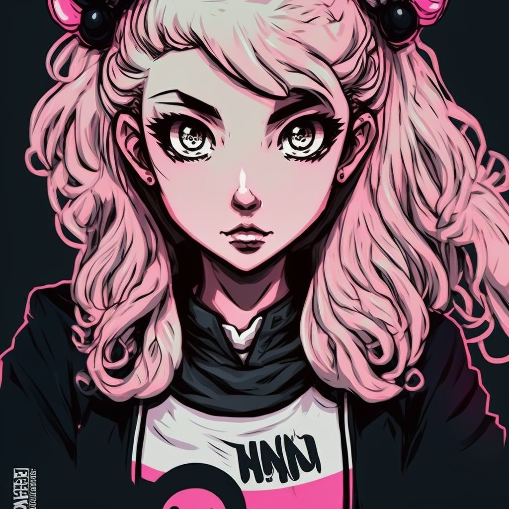 Prompt: junko from danganronpa, anime illustration by Akihiko yoshida, comic book style