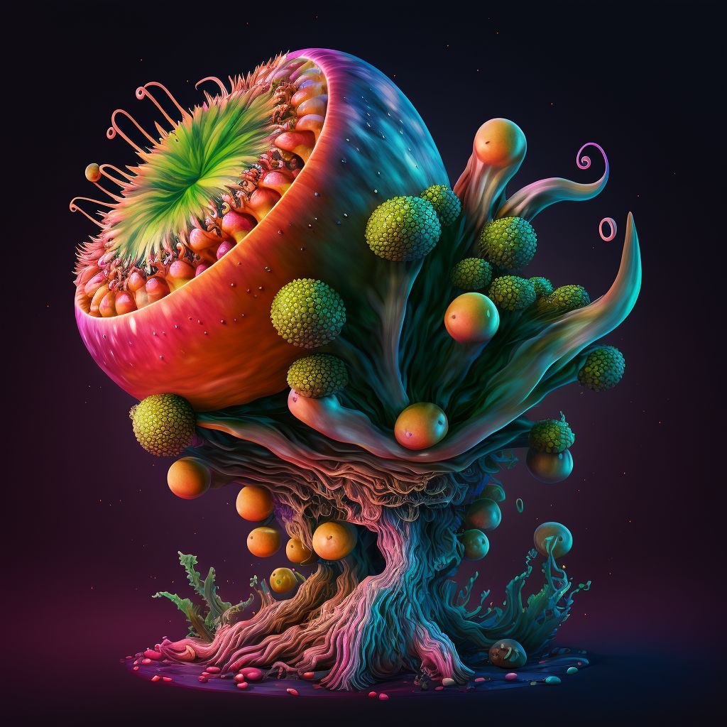 Prompt: alien strain of a fruit