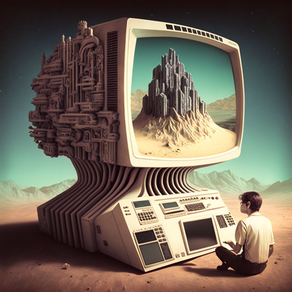 Prompt: retro computing, surreal