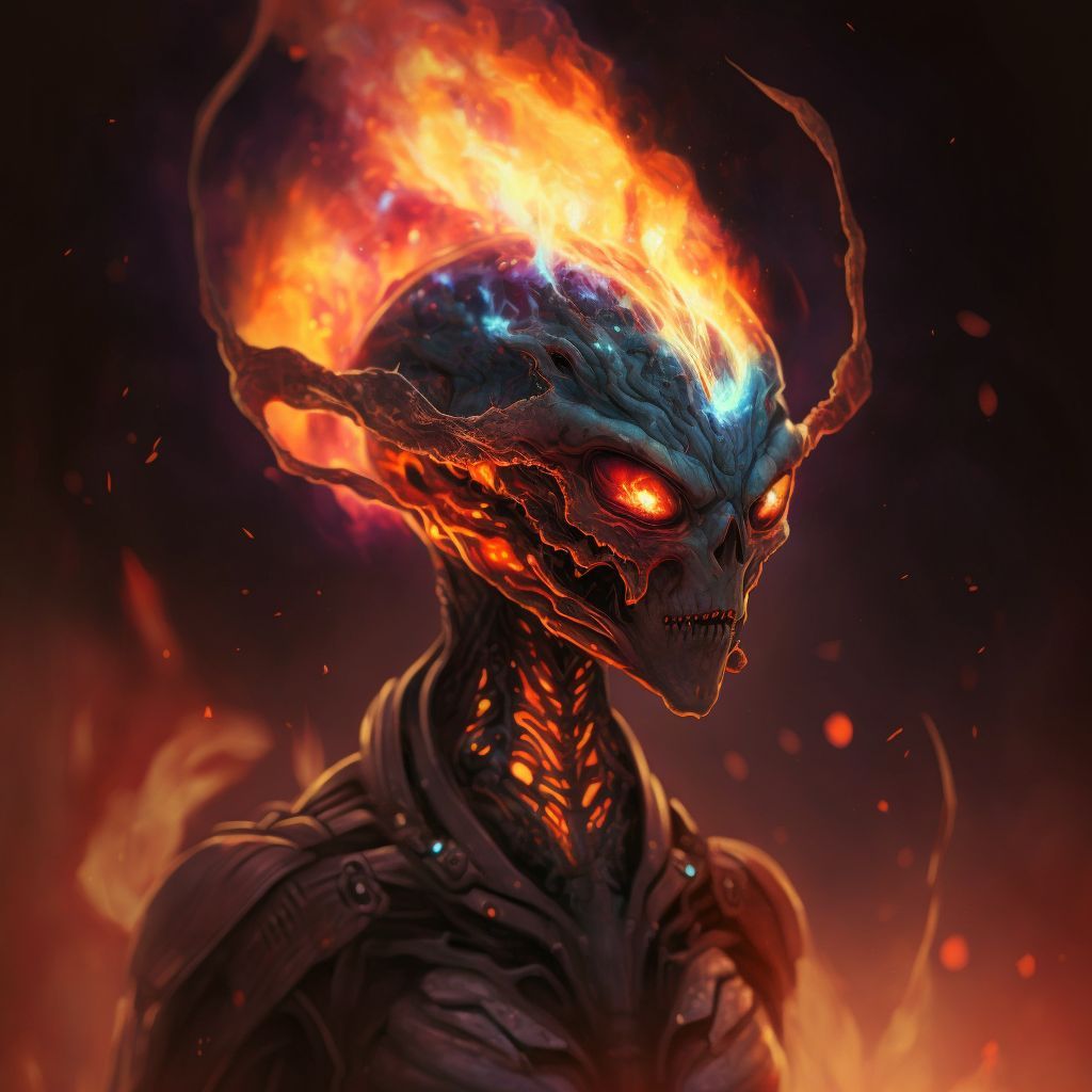 Prompt: fire alien