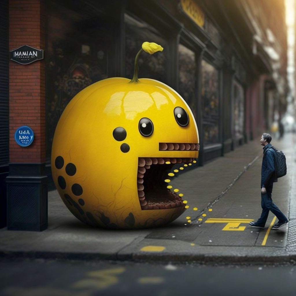 Prompt: pacman in real life