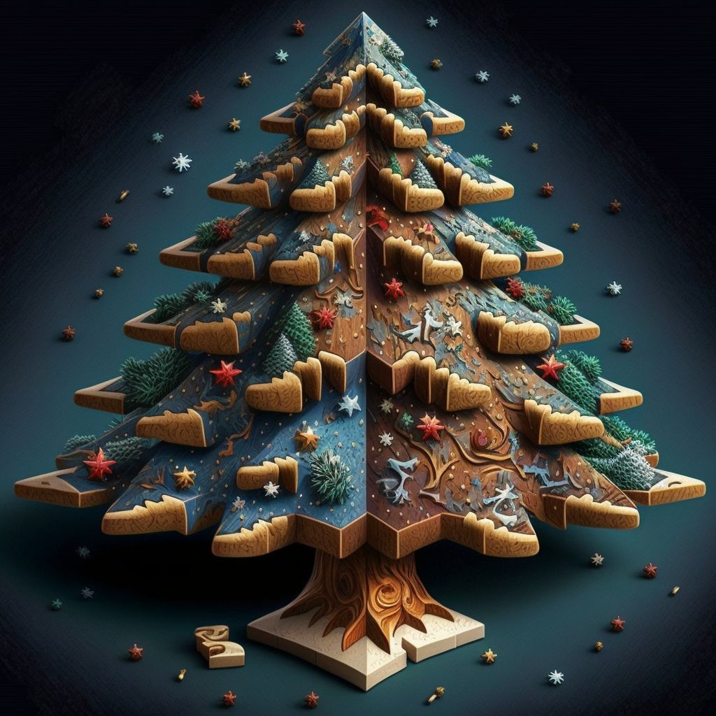 Prompt: 3d puzzel christmas tree