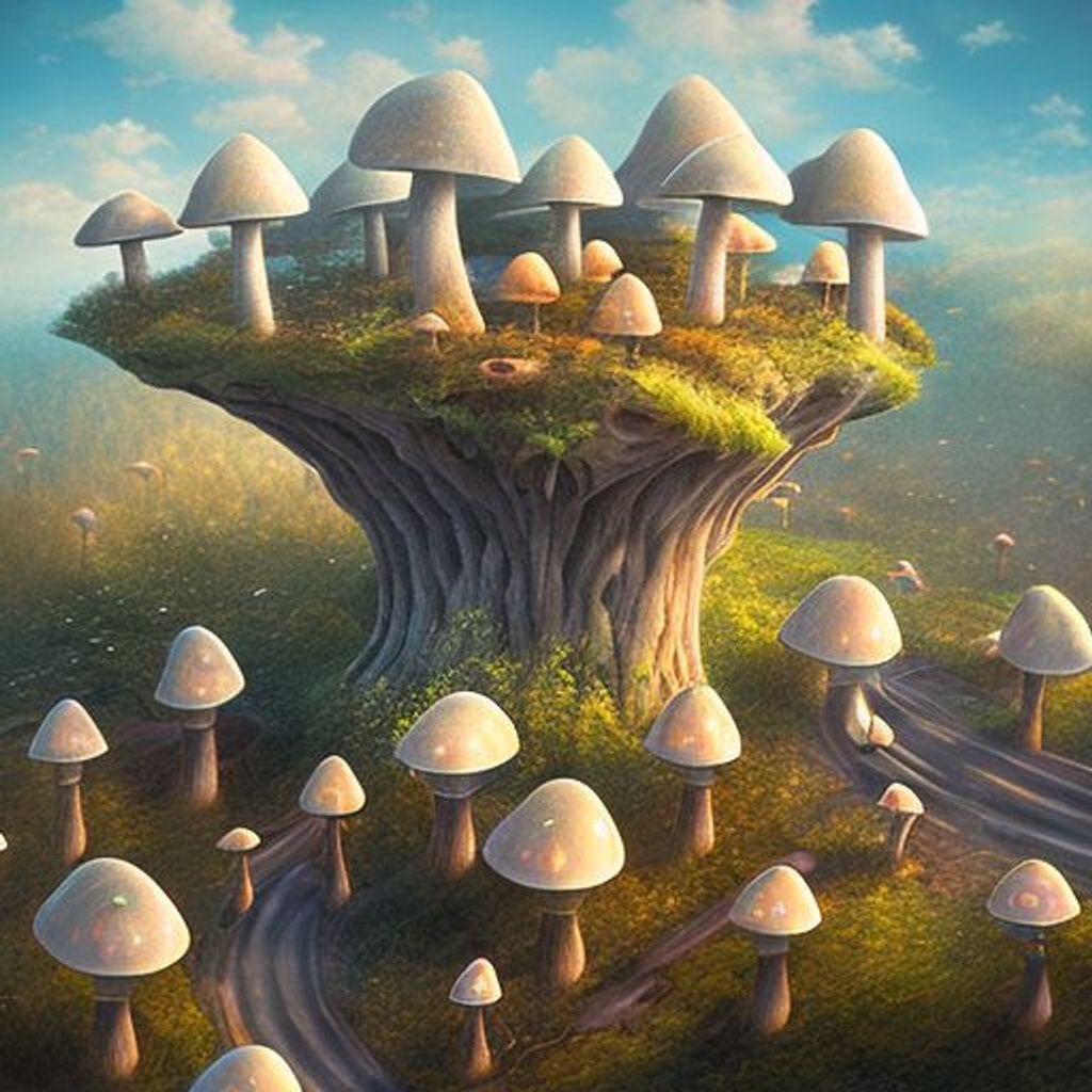 Grand mushroom highway | OpenArt
