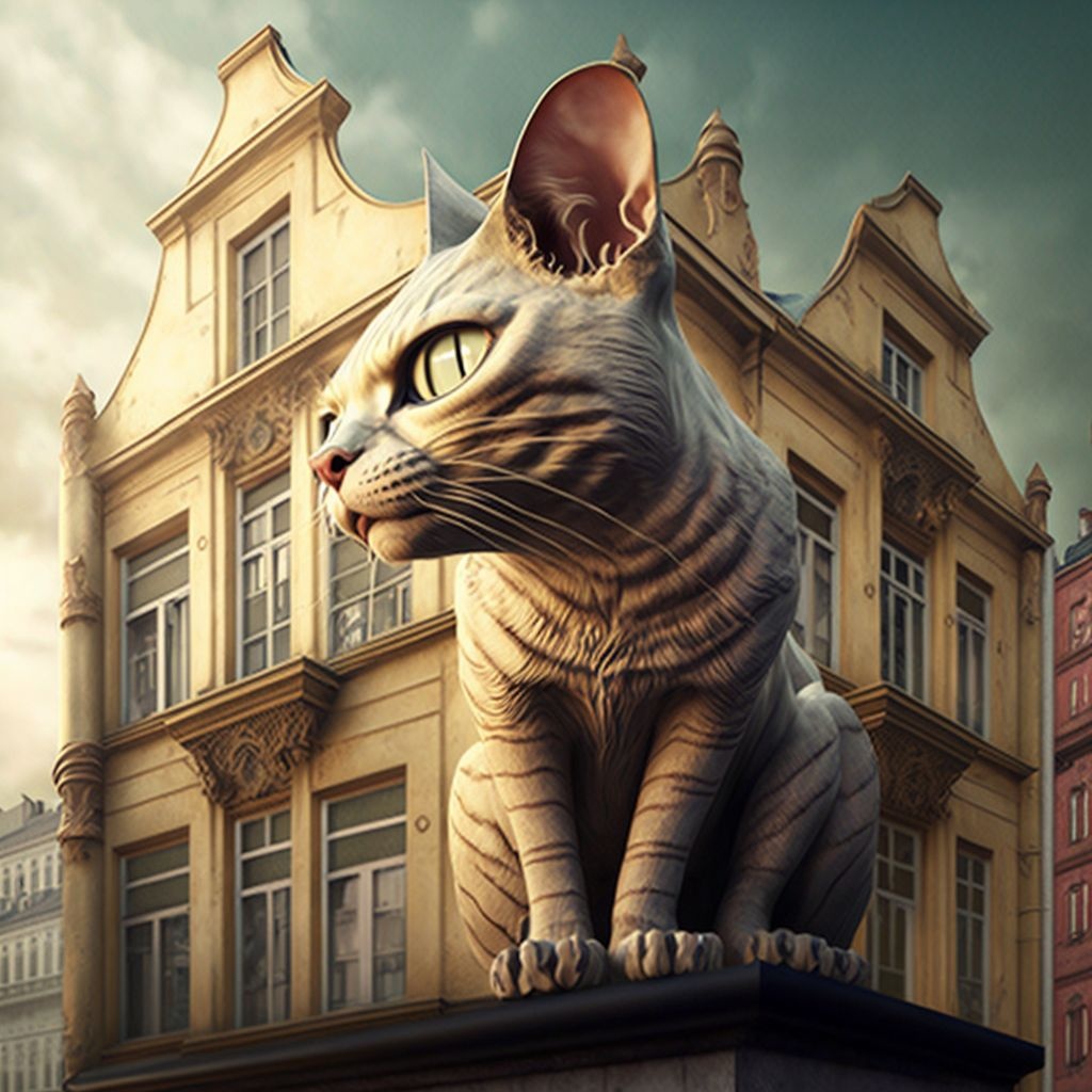 Prompt: cat exposed on building, 3d model