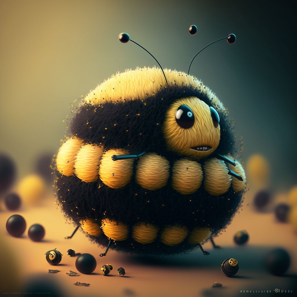 Prompt: bumble bee in bobble land