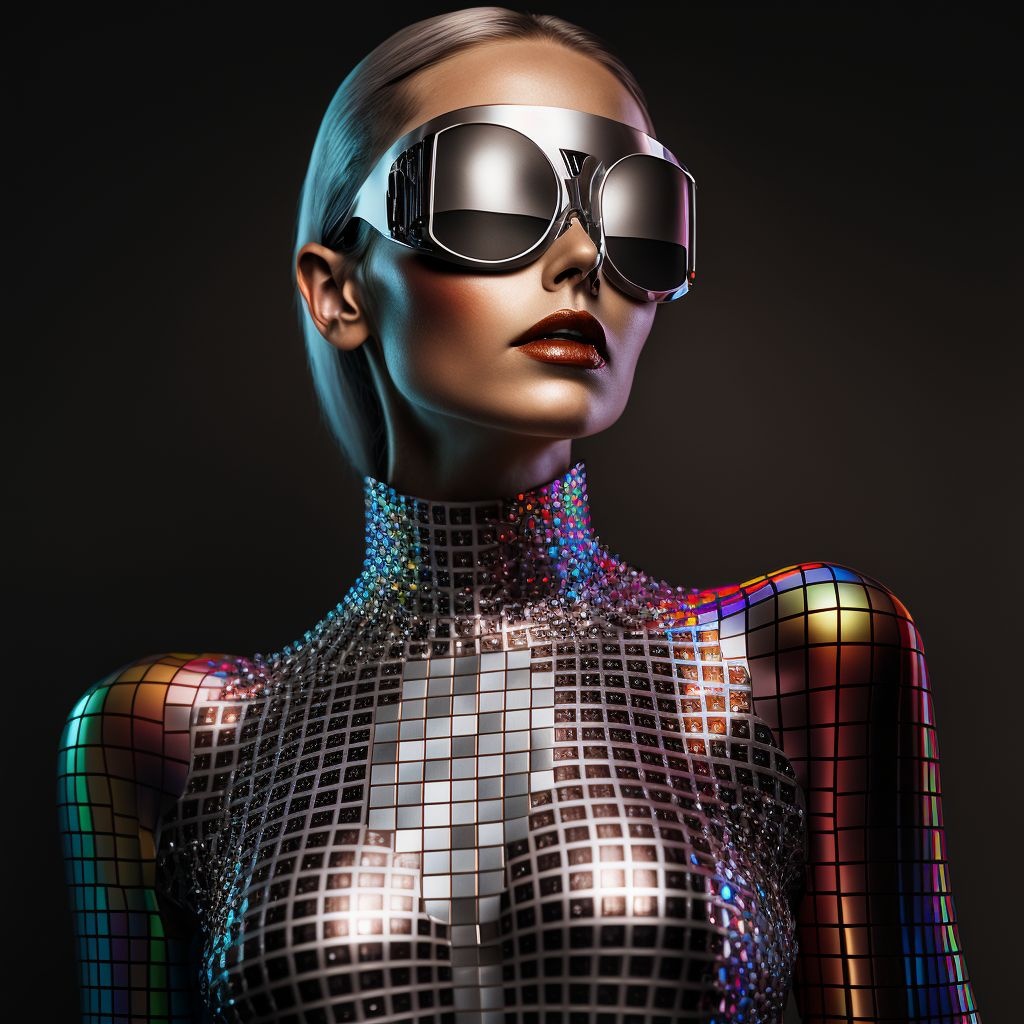 Attractive young woman in futuristic outfit Poster by MIRO3D