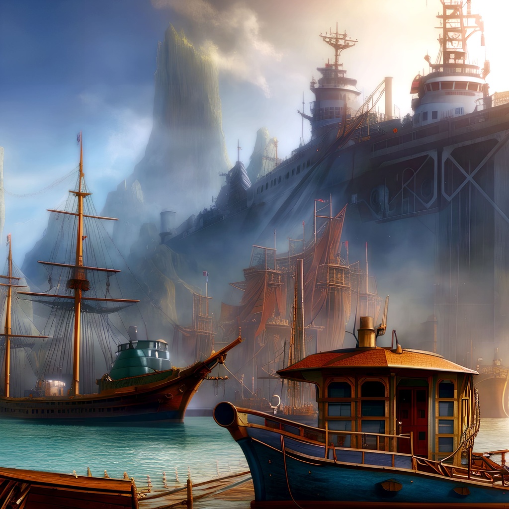 Steampunk Harbor | OpenArt