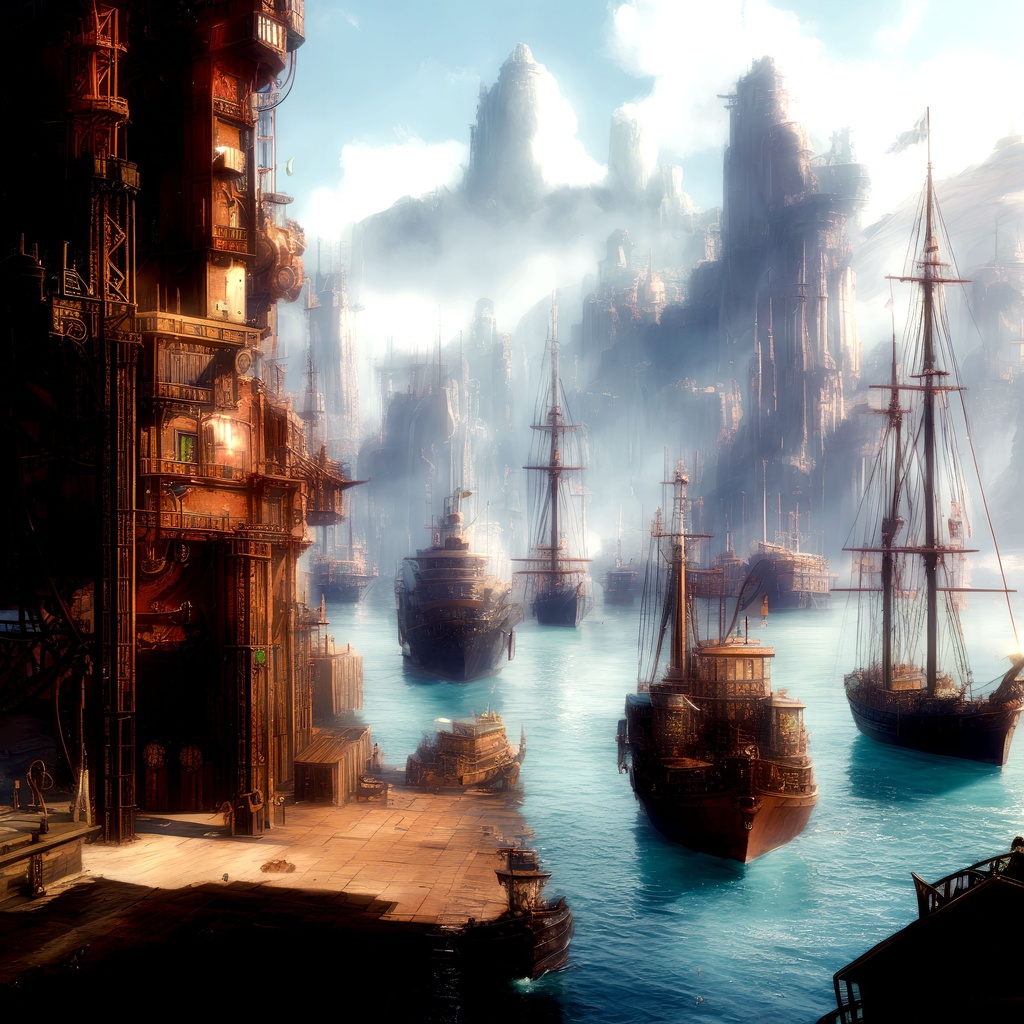 Steampunk Harbor | OpenArt