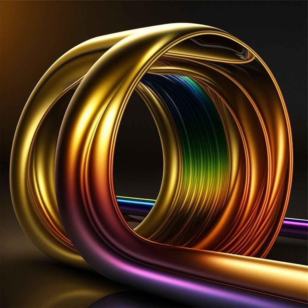 Prompt: golden rainbow tubing