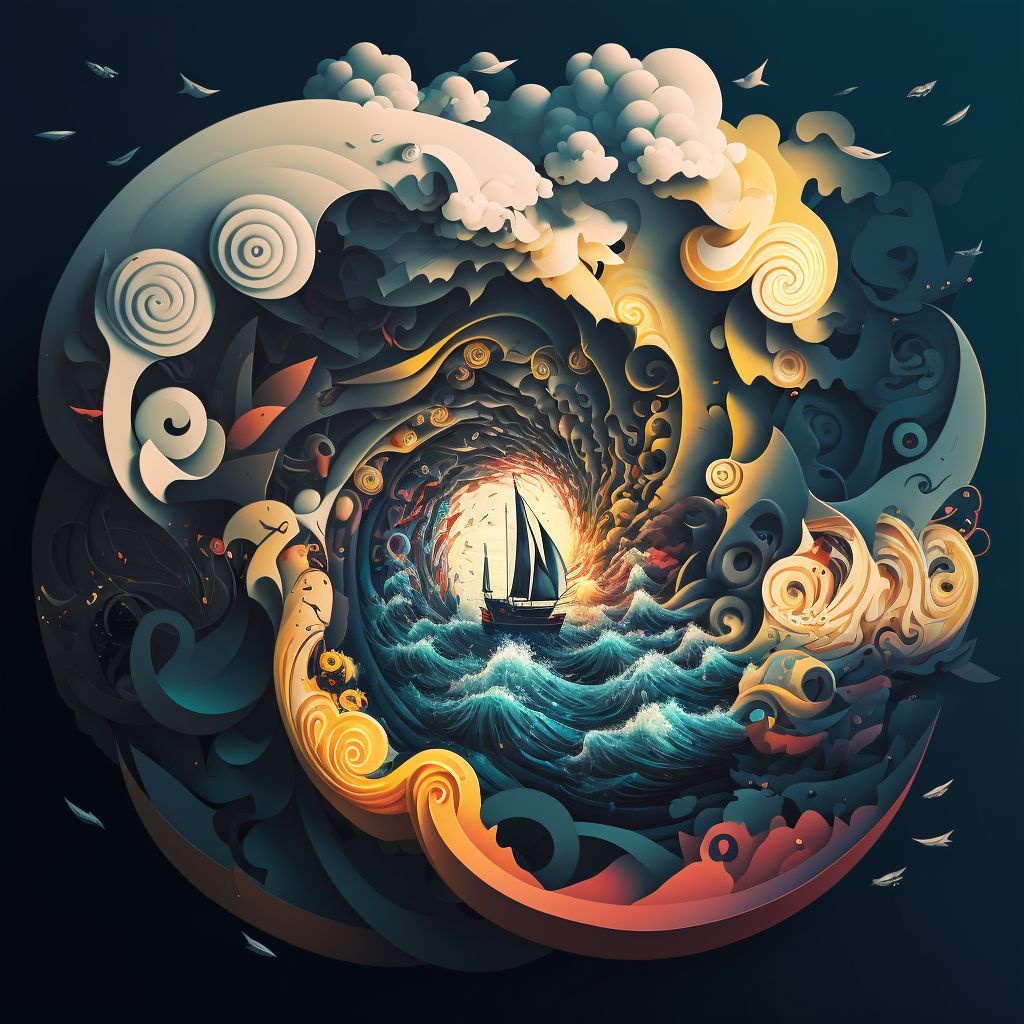 Prompt: surreal vector dreams within a maelstrom