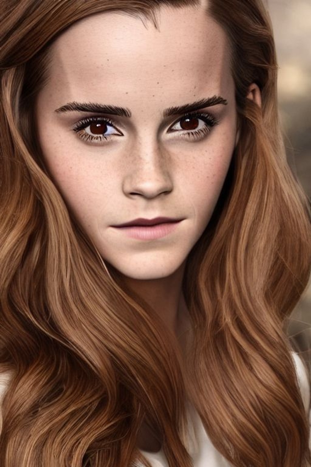 Prompt: emma watson with brown hair, ((detailed face)), digital art, perfect composition, beautiful detailed intricate insanely detailed octane render trending on artstation, 8 k artistic photography, photorealistic concept art, soft natural volumetric cinematic perfect light, chiaroscuro, award- winning photograph, masterpiece, oil on canvas, raphael, caravaggio, greg rutkowski