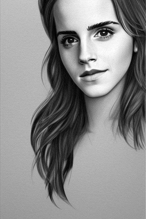 Sketch Emma Watson Detailed Face OpenArt