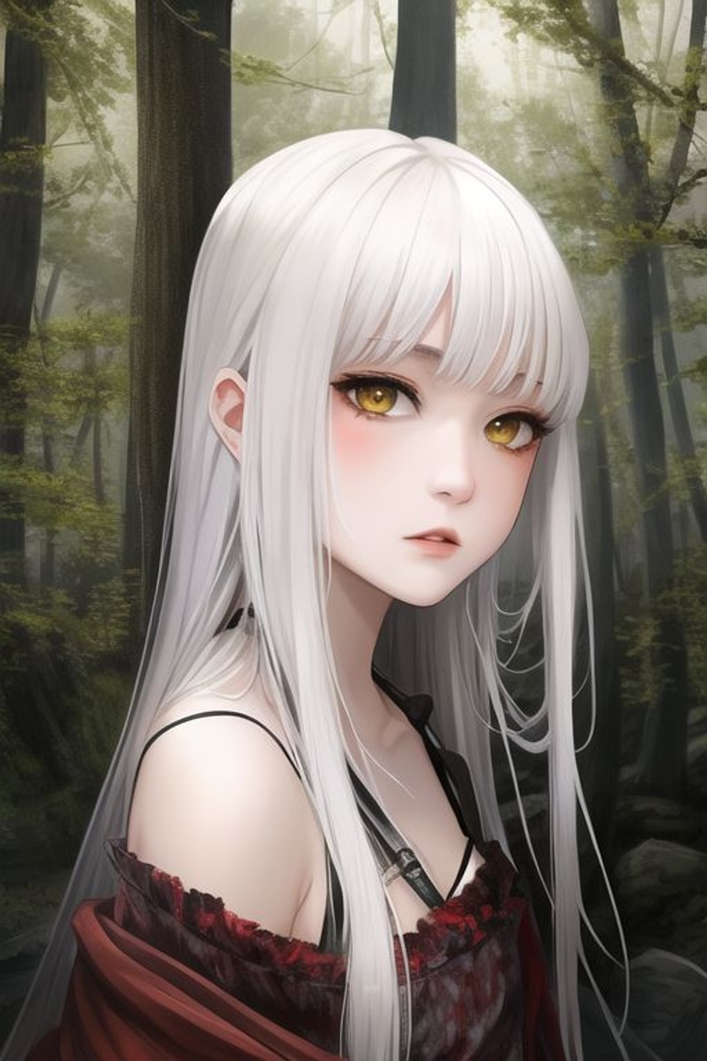 SamDoesArt, kentaro_miura, 1girl, white_hair, yellow... | OpenArt