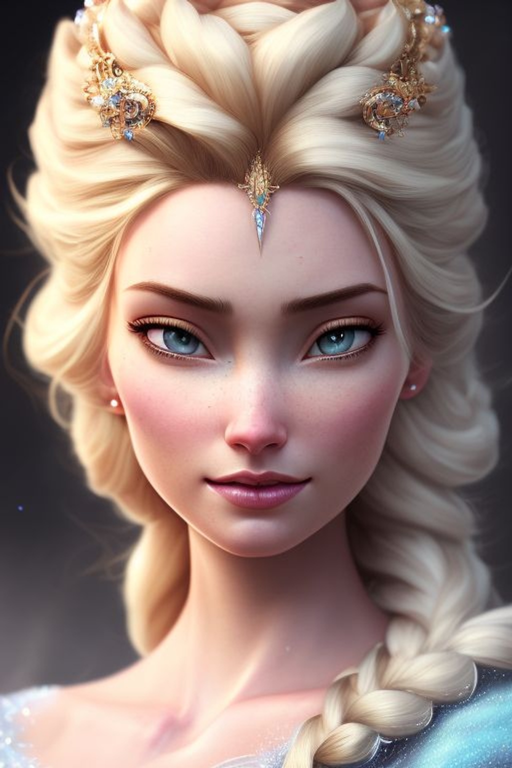 Prompt: Elsa, d & d, fantasy, intricate, elegant, highly detailed, digital painting, artstation, concept art, matte, sharp focus, illustration, hearthstone, art by artgerm and greg rutkowski and alphonse mucha, hdr 4k, 8k, -- NEGATIVE PROMPT: deformed, cripple, ugly, additional arms, additional legs, additional head, two heads, multiple people, group of people