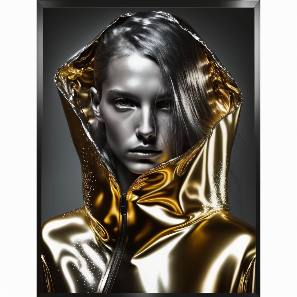 metallic neoprene woman | OpenArt