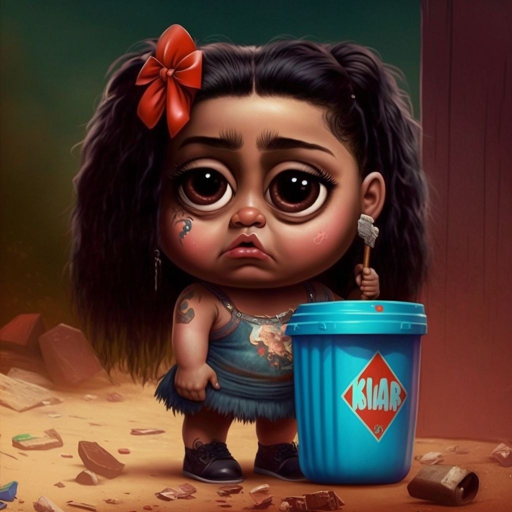 Prompt: garbage pail kids kim kardashian