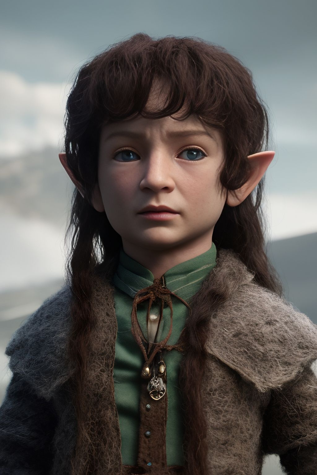 Prompt: screenshot from the Lord of the Rings movie in the style of a wool doll 3d octane render, 8k, HQ, hyperrealistic, high details