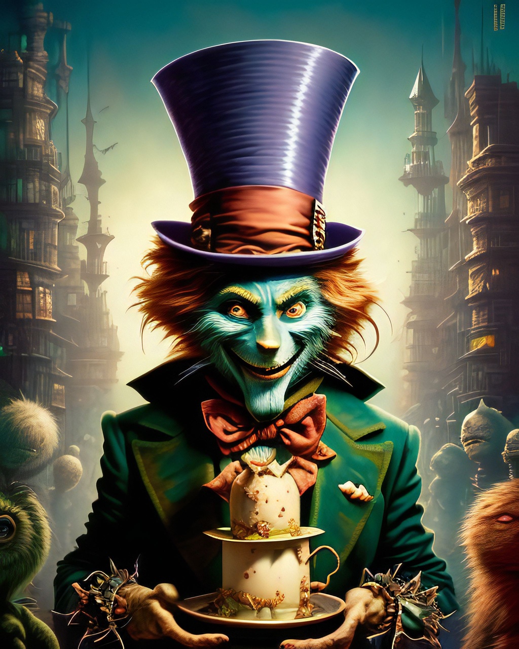 Mad hatter. Low depth of field. Pixar renders. Dream... | OpenArt