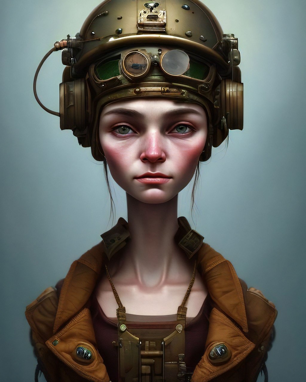 Prompt: highest quality character portrait, Retro, cold war, Steam Punk, Rusty, Soldier, in the style of Machinarium, art by Brian Despain, beautiful face, highly-detailed symmetric face, ultra sharp, highly detailed, smooth, sharp focus, trending on artforum, artstation hq, behance hd