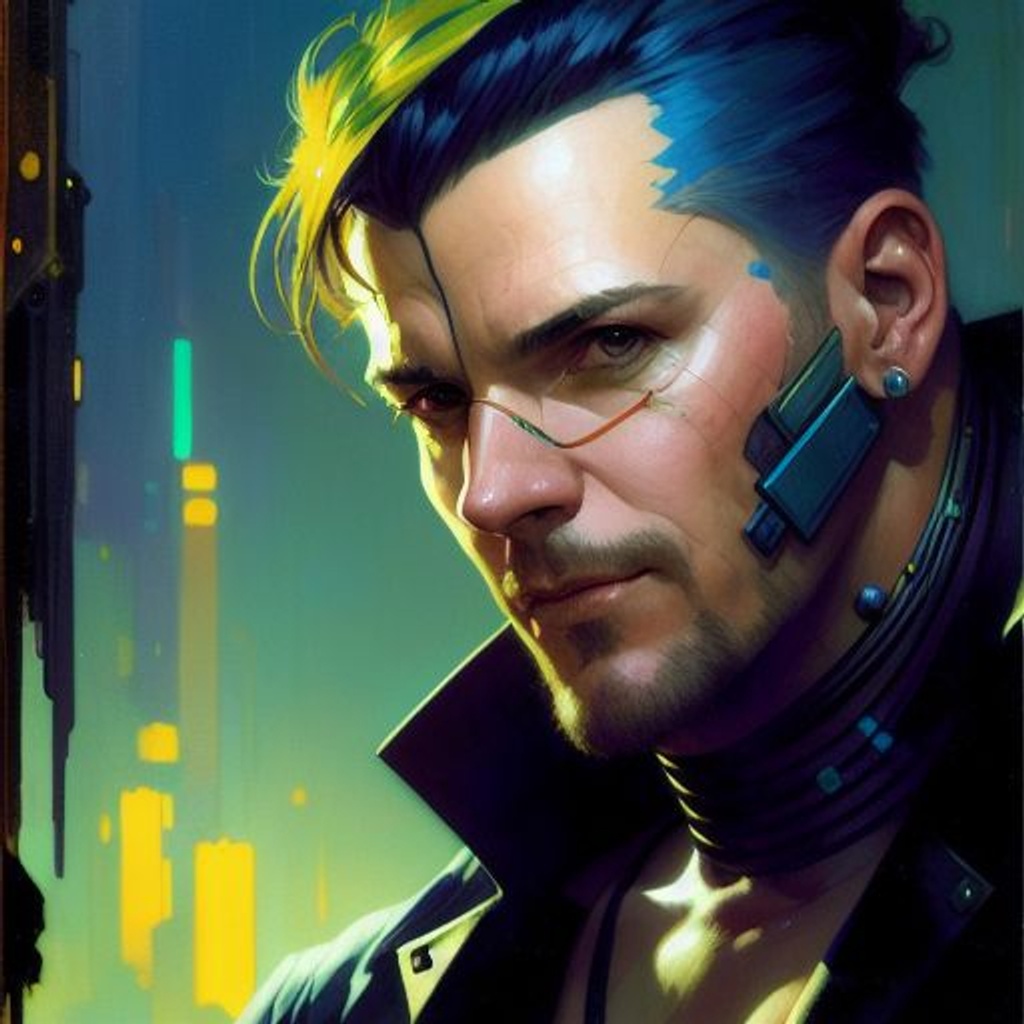 attractive man cyberpunk | OpenArt