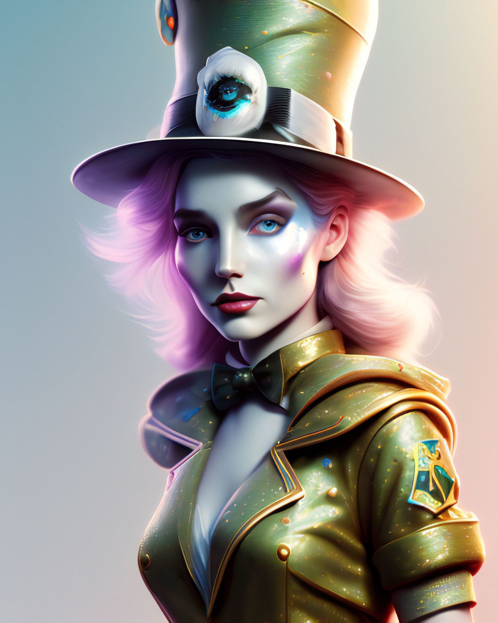 Prompt: Alice in Wonderland, highest quality, beautiful and detailed face, fantasy, aurora boreal, cinematic, 3d blender render, marmoset toolbag, xgen, zbrush, daz3d, cinema4d, hyperrealism, photorealism, hyper detailed, ultra sharp, smooth, sharp focus, artstation hq