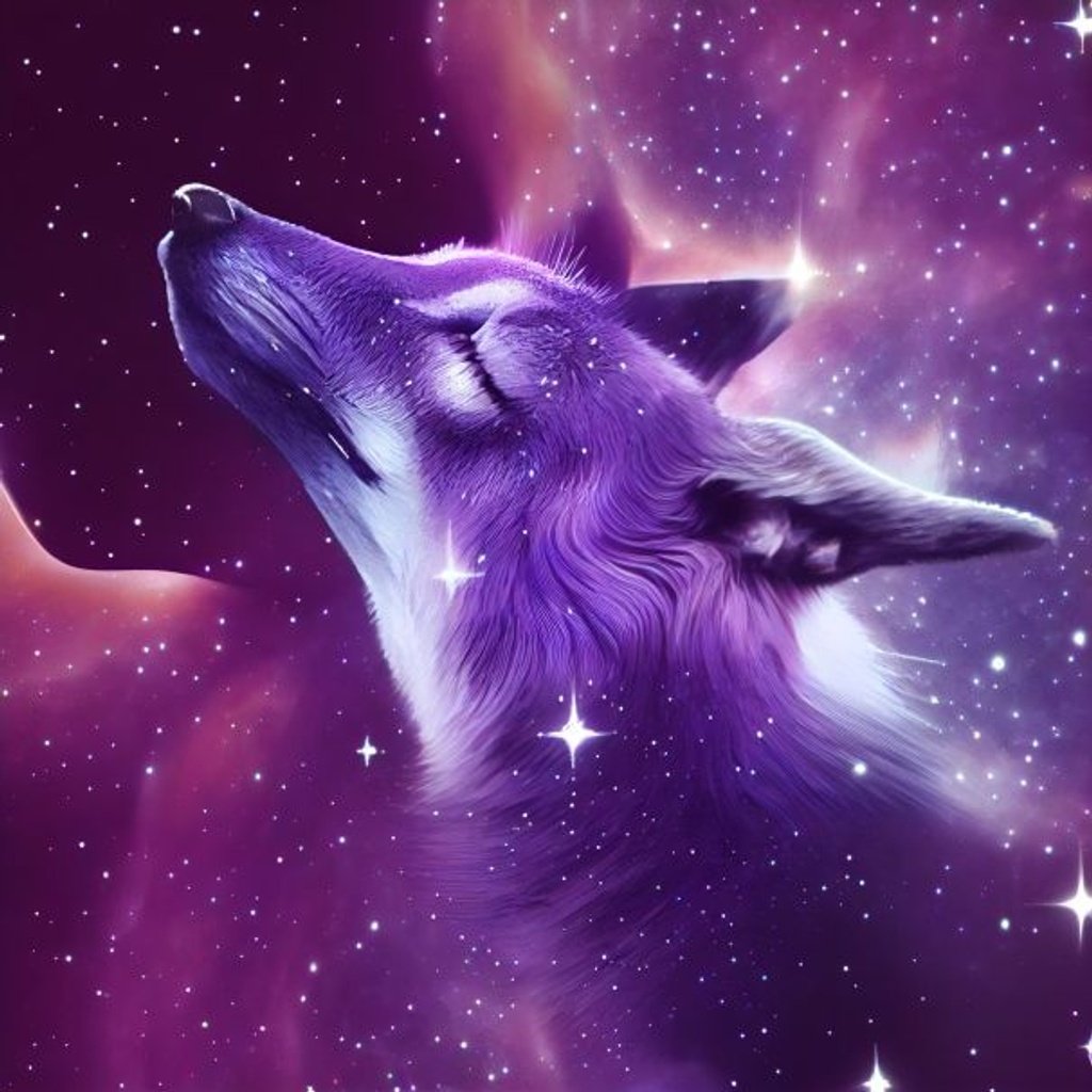 Prompt: a purple fox constellation made entirely of stars, realistic, scientific diagram, seen from hubble,