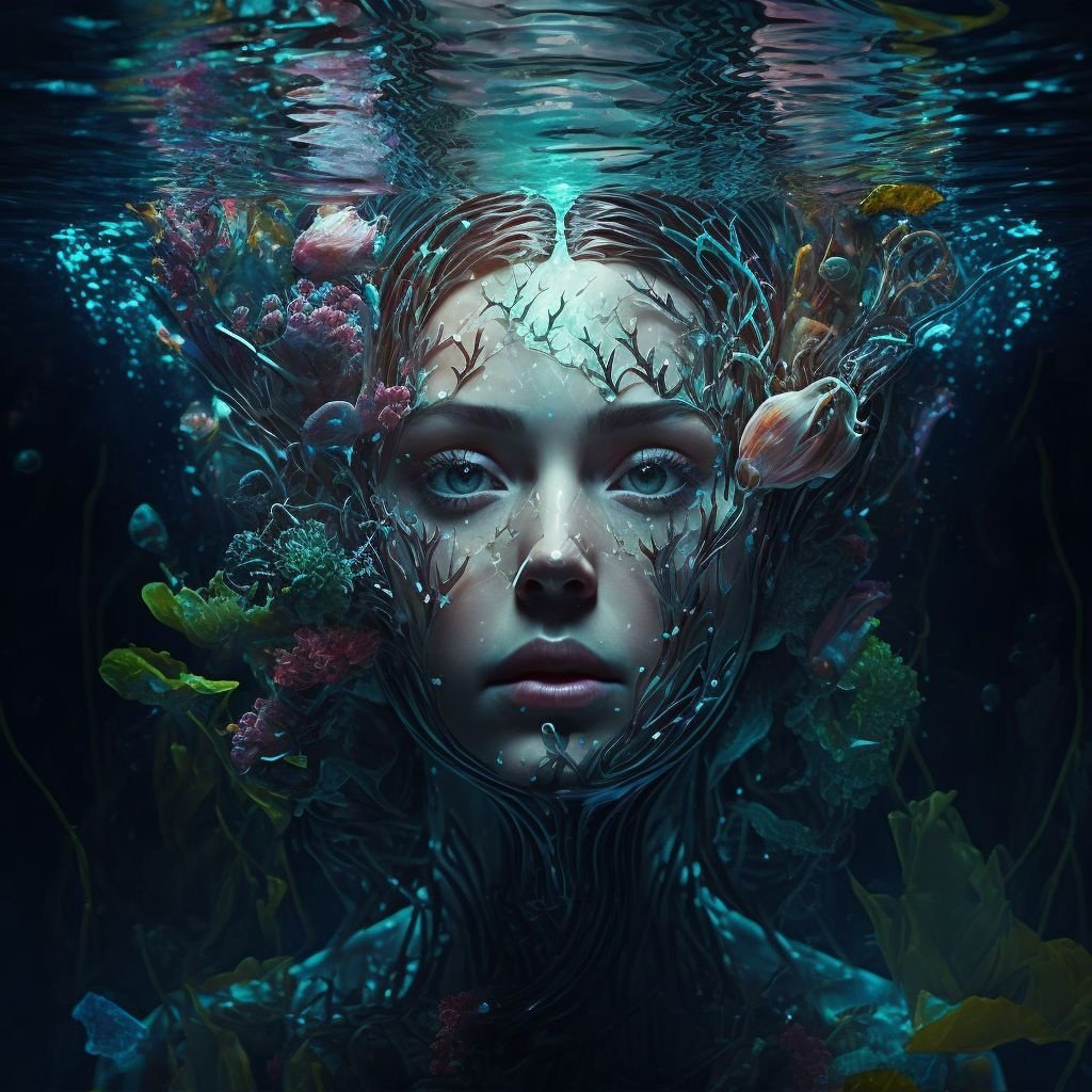 Prompt: underwater organic female