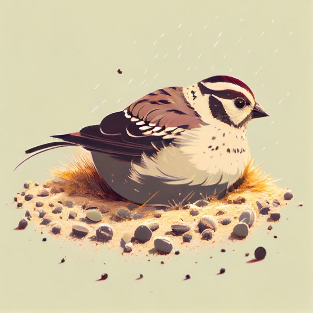 a very pregnant sparrow with the largest rounded bel...