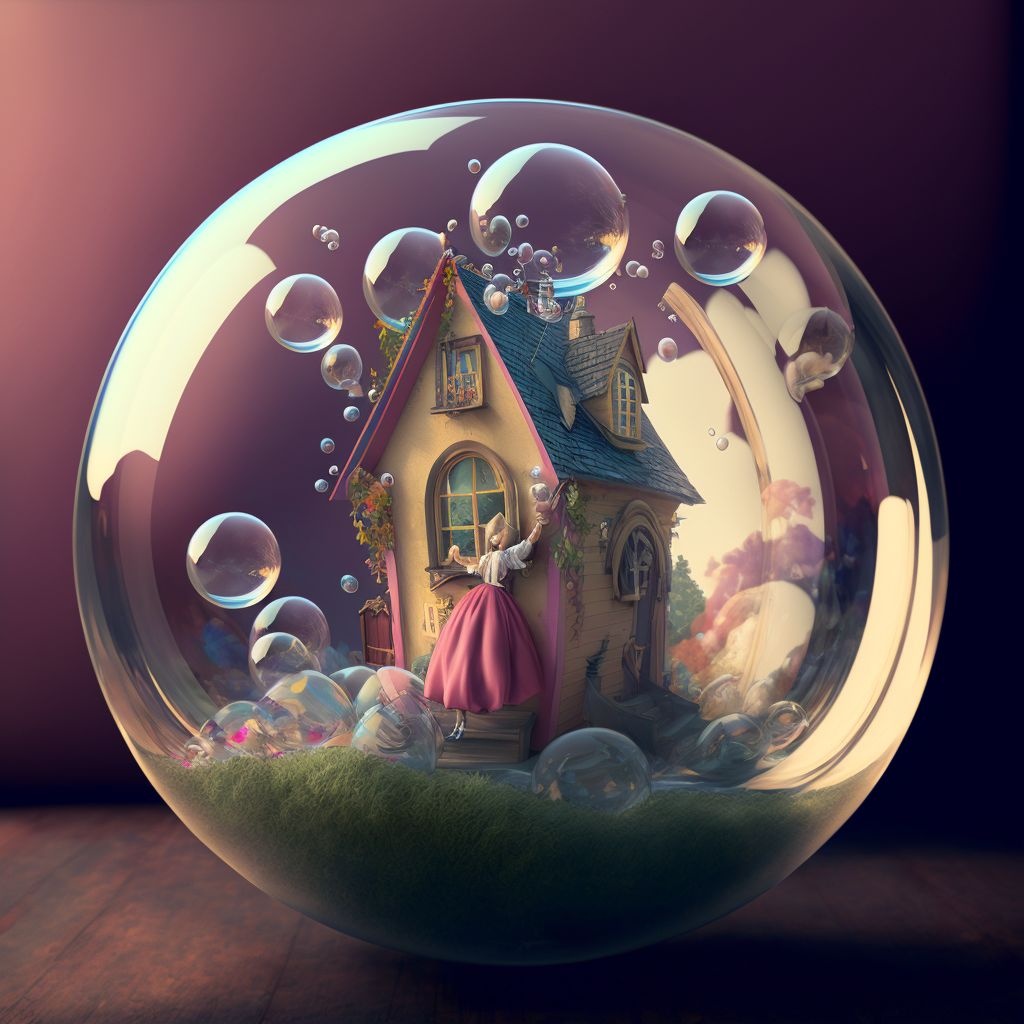 Prompt: fairy tales in bubble land