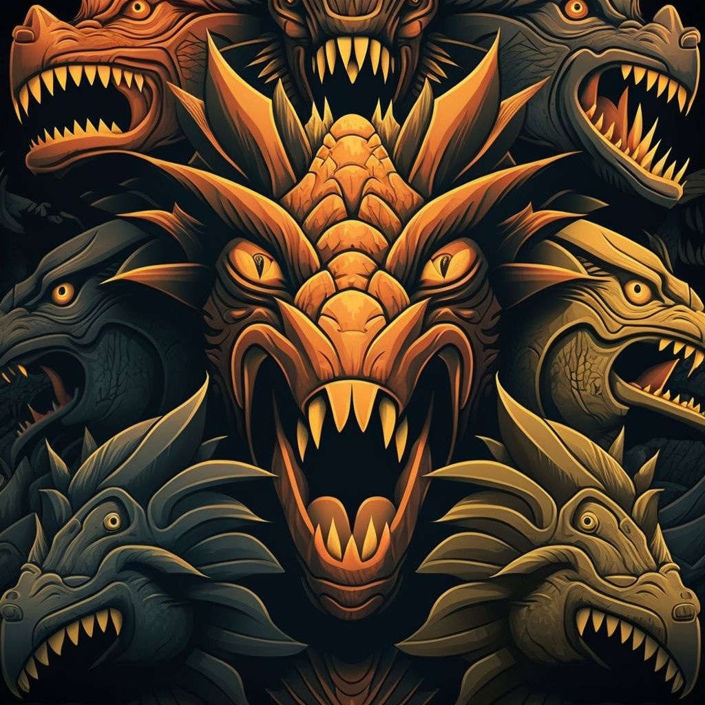 Prompt: primal rage pattern