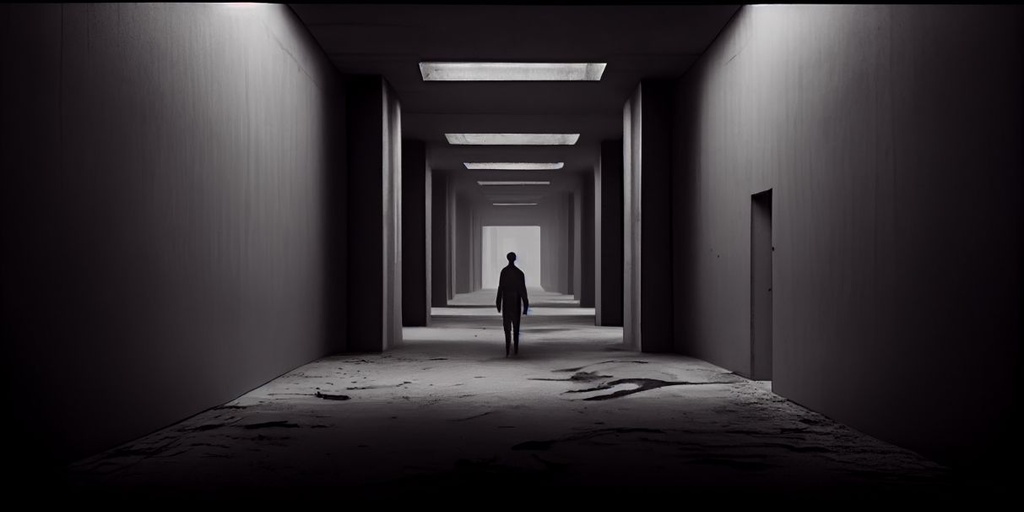 Prompt: empty, uncomfortable, liminal, dark, uncanny 