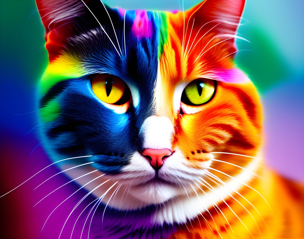 Prompt: Cat__Canvas__Perspective__Colorful__Tetrachromacy__Polychromatic_Colors__Multiverse__Lumen_Global_Il_Seed-4296607_Steps-50_Guidance-9.6