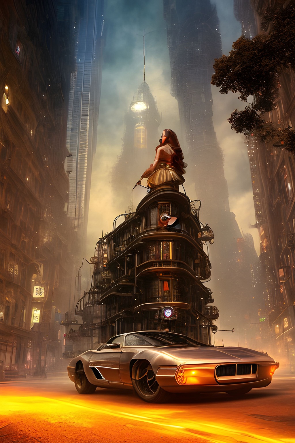 Prompt: ________Steampunk_City__night__street_level___________Futuristic_automobile_____xy8__shadows__Abstra_Seed-5891628_Steps-25_Guidance-9.1 (1)