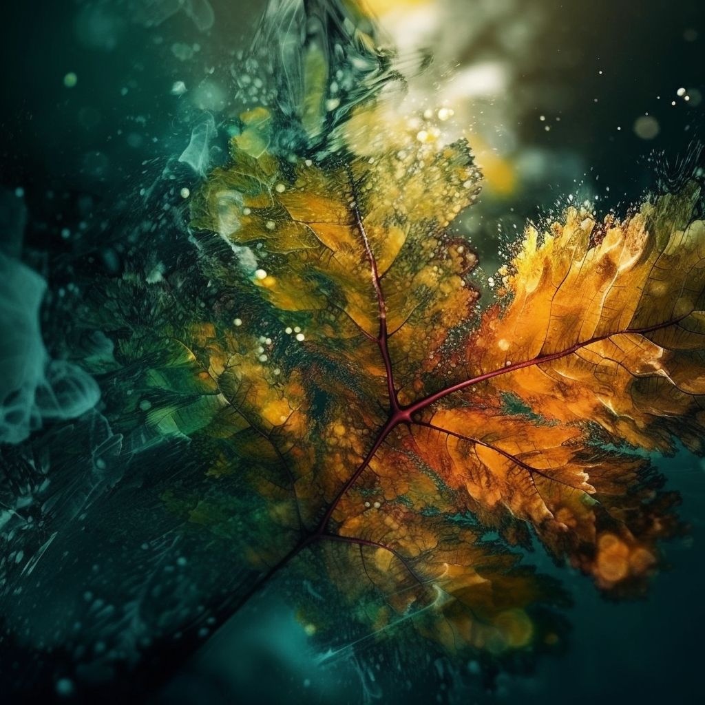 Prompt: Create an abstract image that reflects the beauty of nature
