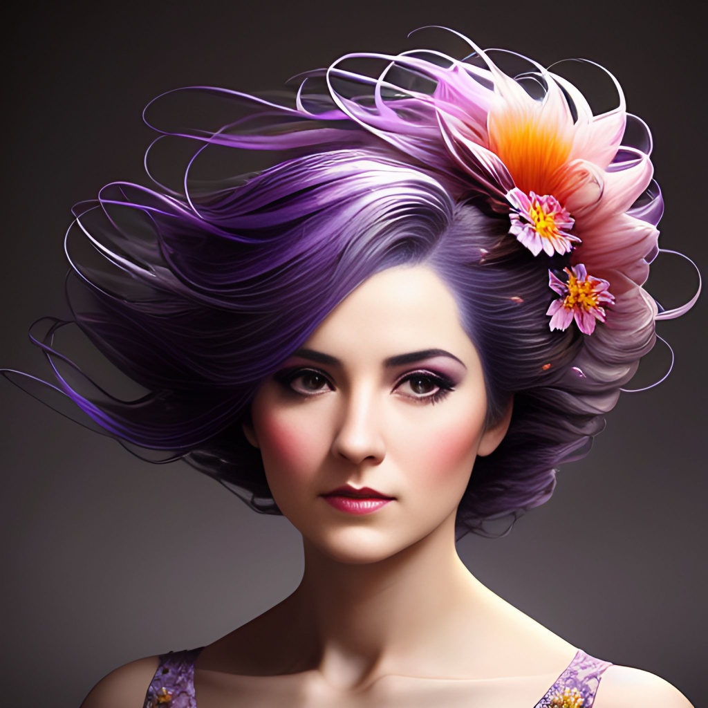 Prompt: Abstract muted color floral spiral Portrait of A women Character, highly detailed facial features, random hair styles, colorful, by Rolf Armstrong,  highly detailed, masterpiece, professional, vivid color, volumetric lighting, fog, professional, 8k, cinematic, menacing, xyf8, unreal engine, octane render, bokeh, vray, houdini render, quixel,  cinematic lighting, luminescence, translucency, arnold render, 8k uhd, raytracing, lumen reflections, cgsociety, ultra realistic, 100mm, film photography, dslr, cinema4d, studio quality, film grain, award-winning,