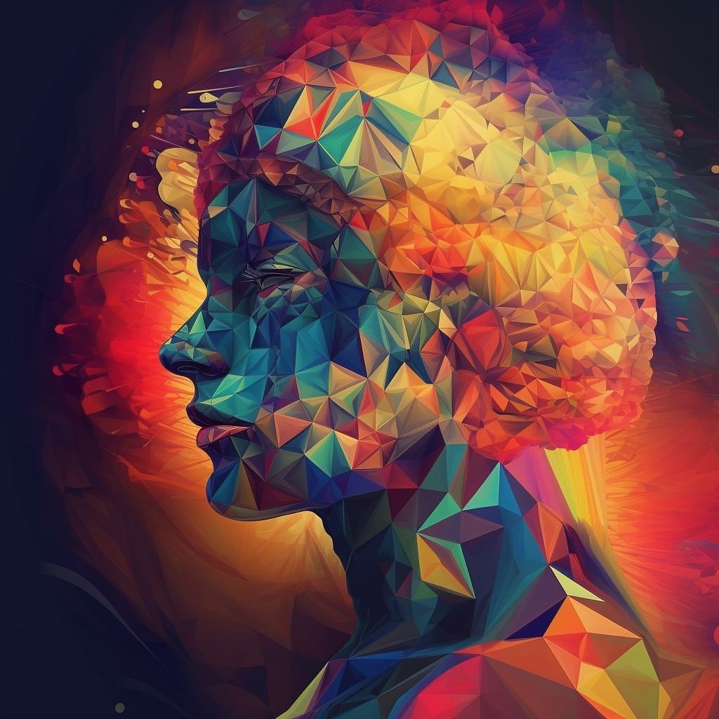 Prompt: low poly psychedelic dreams