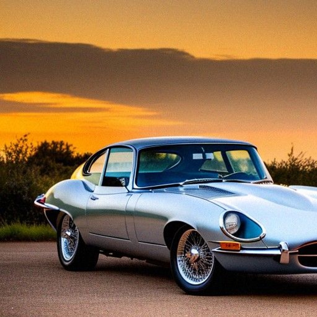 Prompt: a hdr photo of a (1971 Jaguar Series 3 E-Type:1.2), 85 mm f1.8 and photo winner, studio light photography, golden hour, 50mm photo, soft light, masterpiece, sharp focus, pretty, (hasselblad:0.8)