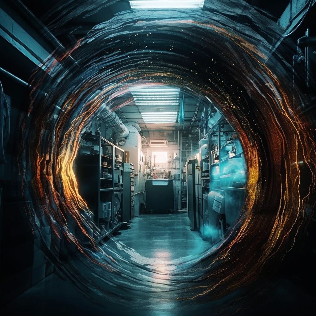 Prompt: wormhole in the lab