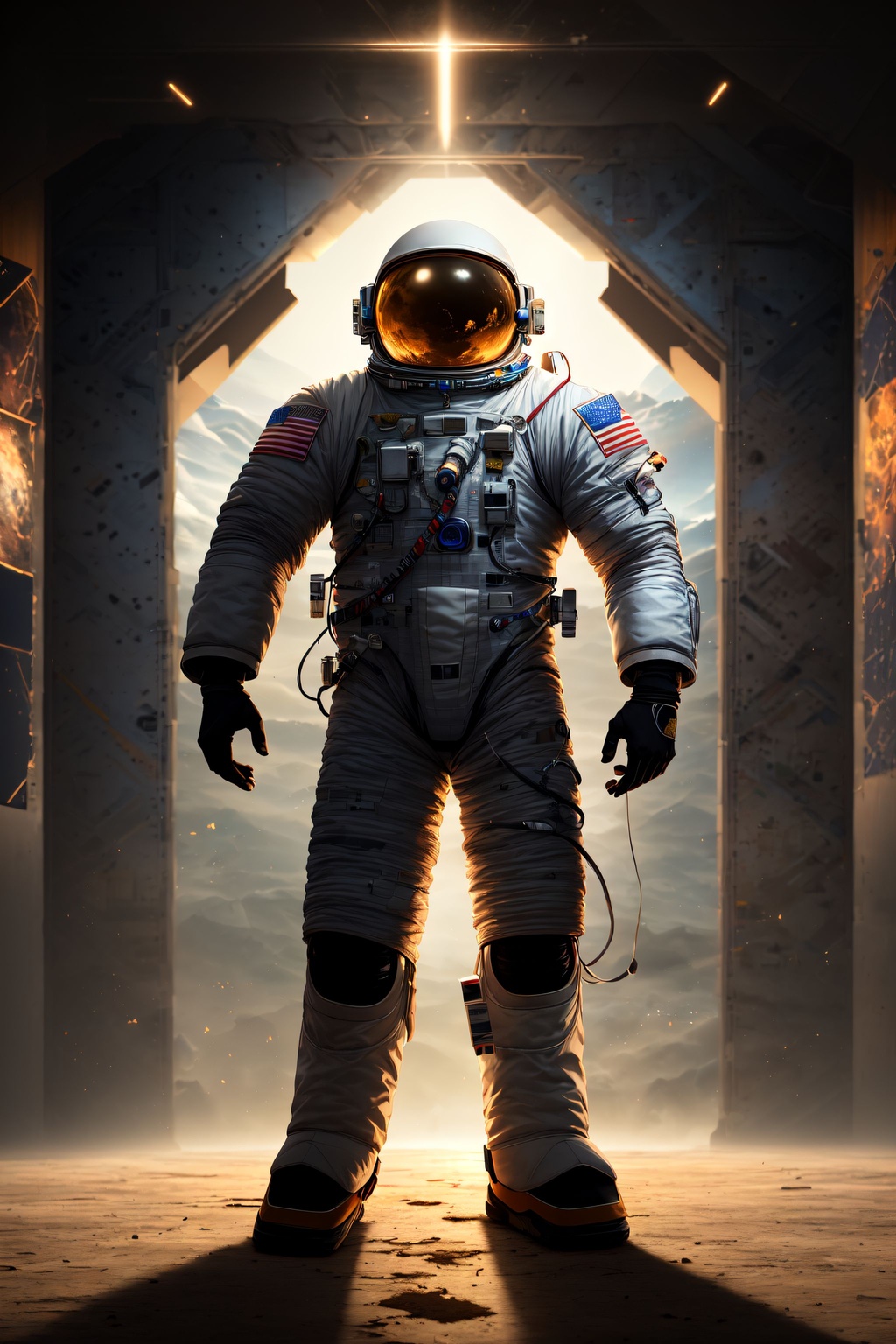 Prompt: ((Masterpiece)), an astronaut in a spacesuit, epic fantasy, epic light, satellite imagery, futuristic, ultrarealistic, studio light, rim lighting, 8k, <lora:epiNoiseoffset_v2:0.8>  Model: 2DN