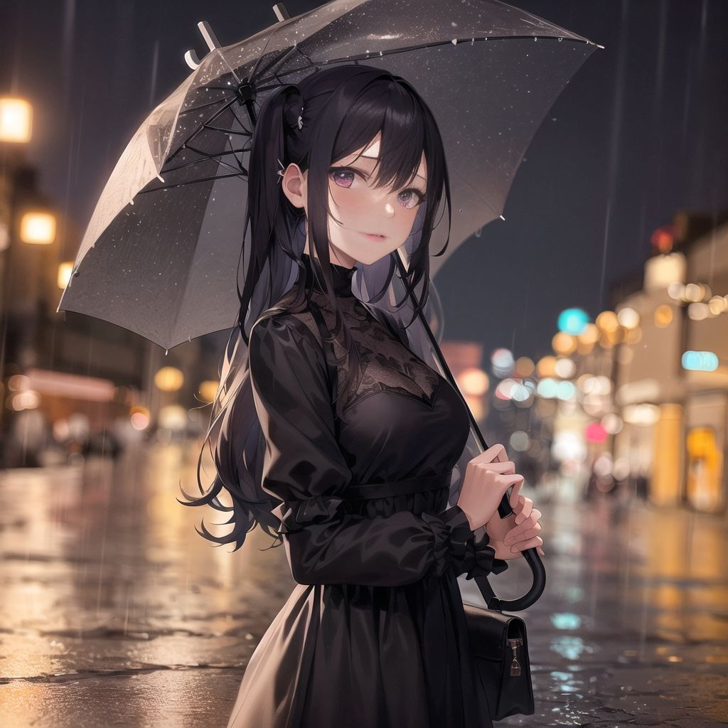 Goth Girl in Rain