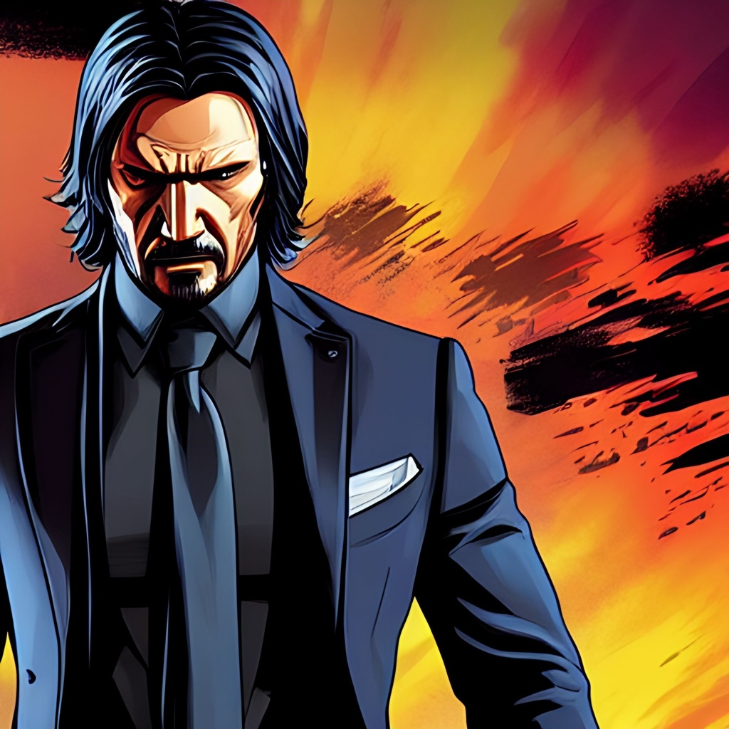 Prompt: Abstract muted color Comic Book Page Cover, John Wick Character standing waist up in fist fight++, highly detailed facial features, nice eyes, random hair styles, colorful, by Butch Hartman,  city detailed, masterpiece, professional, vivid color, volumetric lighting, fog, professional, 8k, cinematic, menacing, xyf8, unreal engine, octane render, bokeh, vray, houdini render, quixel,  cinematic lighting, luminescence, translucency, arnold render, 8k uhd, raytracing, lumen reflections, cgsociety, ultra realistic, 100mm, film photography, dslr, cinema4d, studio quality, film grain, award-winning, GTAV STYLE