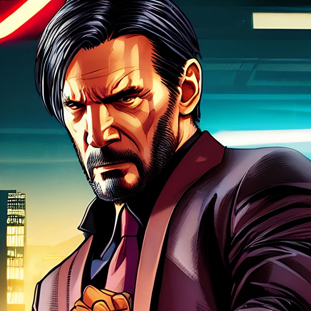 Prompt: full comics book cover page, Comic book page with 3 horizontal panels, Action Scene John Wick Character standing waist up in fist fight++, highly detailed facial features, nice eyes, random hair styles, colorful, by Butch Hartman,  city detailed, masterpiece, professional, vivid color, volumetric lighting, fog, professional, 8k, cinematic, menacing, xyf8, unreal engine, octane render, bokeh, vray, houdini render, quixel,  cinematic lighting, luminescence, translucency, arnold render, 8k uhd, raytracing, lumen reflections, cgsociety, ultra realistic, 100mm, film photography, dslr, cinema4d, studio quality, film grain, award-winning, GTAV STYLE