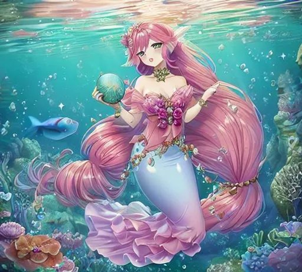 kawaii, cute, mermaid, anime Character Design, Unrea